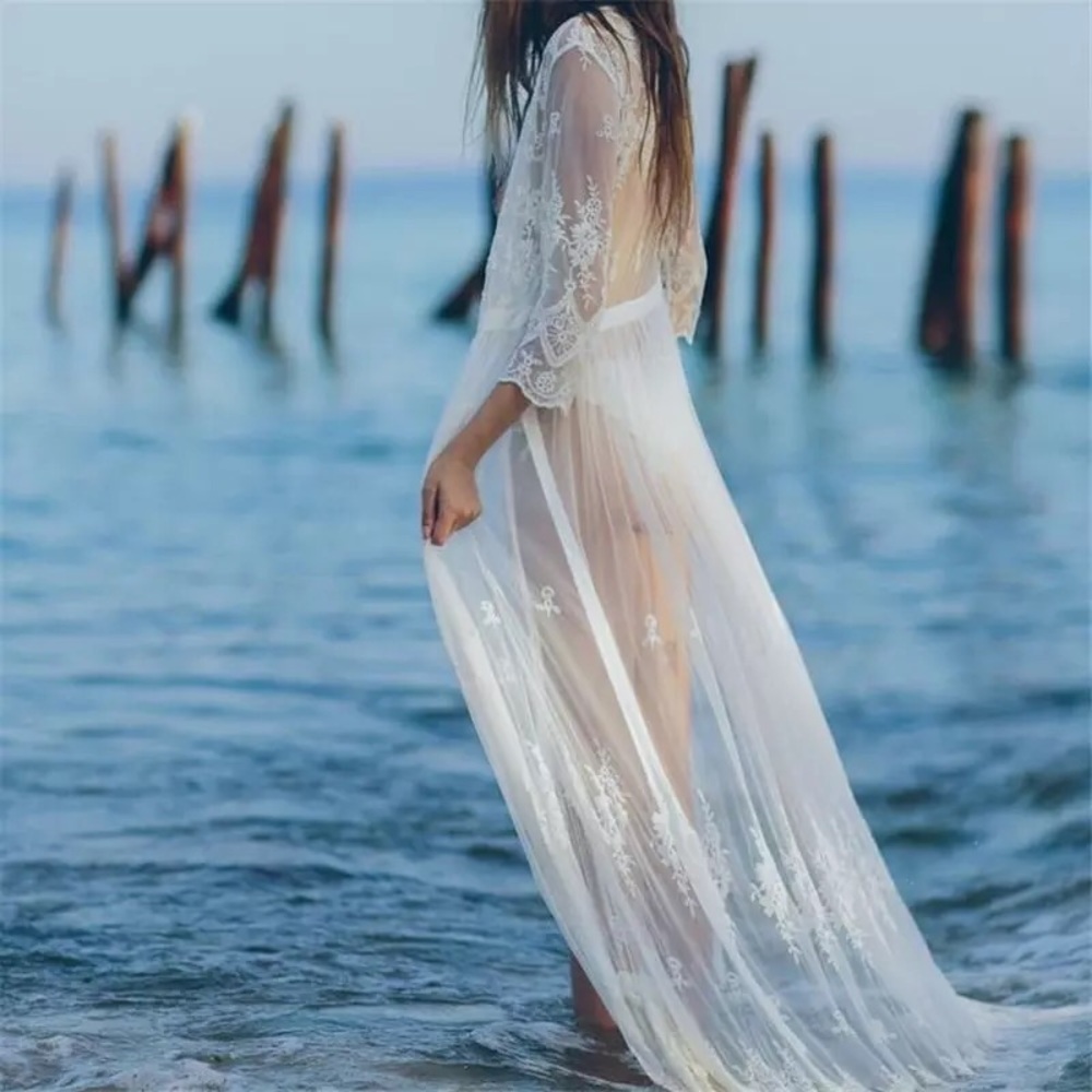 Nea Lace Boho Vintage Gypsy Inspired Maxi Kimono